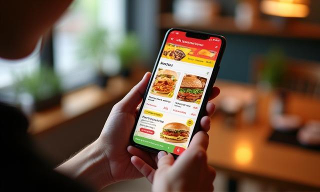 Tampilan aplikasi delivery kuliner